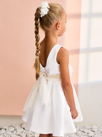 Vestido mikado Nata (Creme / Pérola)  para Menina - Abel & Lula