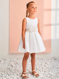 Vestido mikado Nata (Creme / Pérola)  para Menina - Abel & Lula