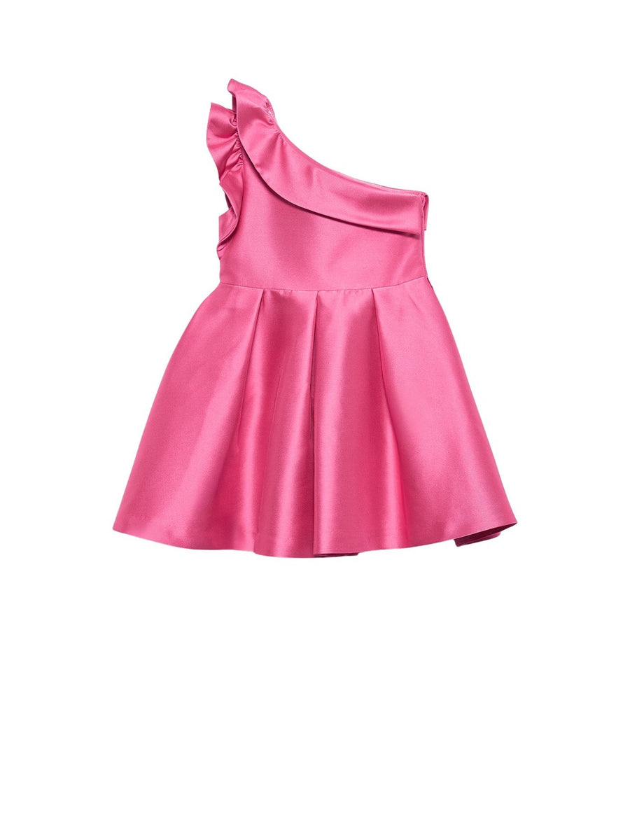 Vestido mikado assimetrico Chicle (Rosa)  para Menina - Abel & Lula