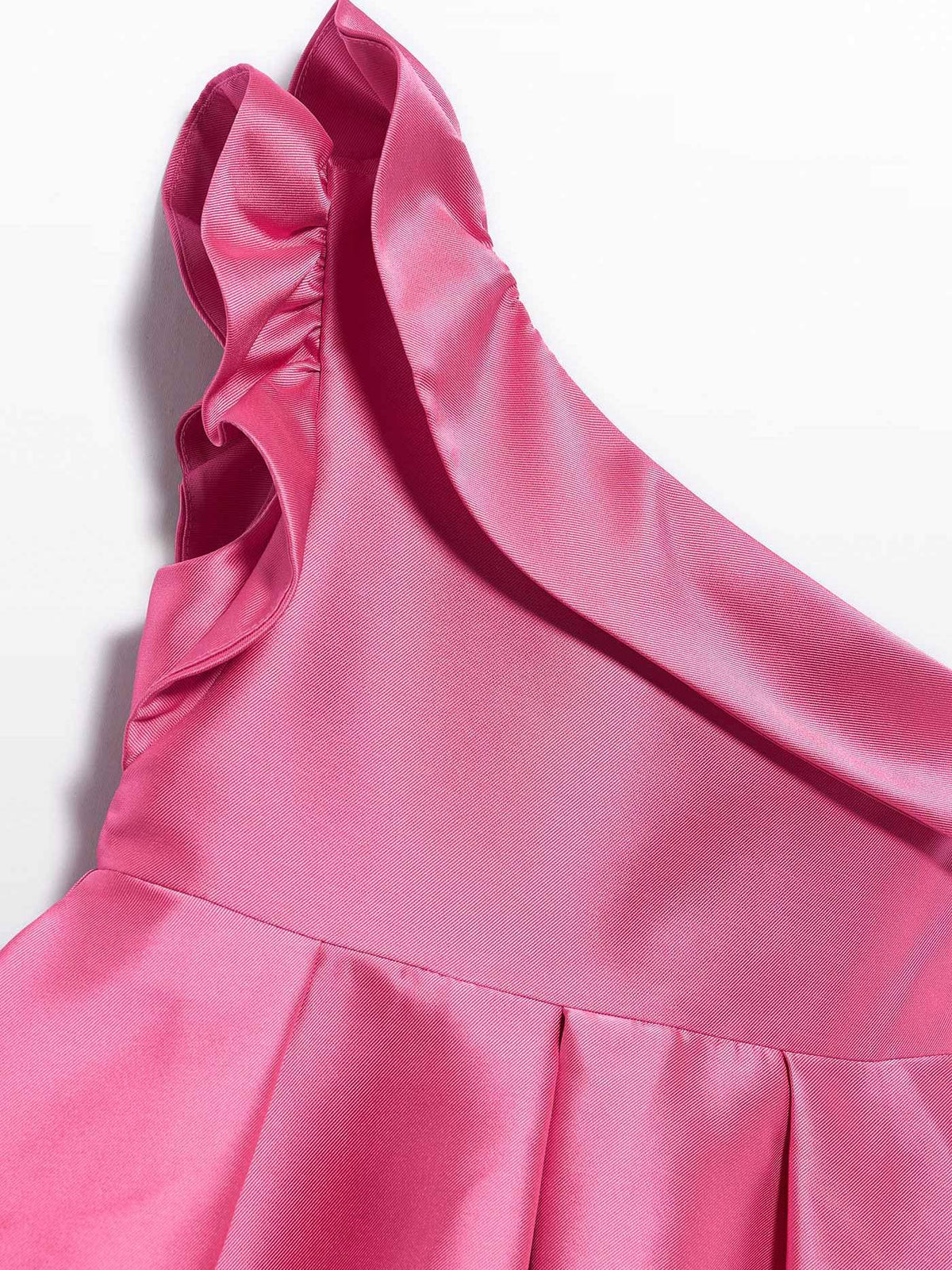 Vestido mikado assimetrico Chicle (Rosa)  para Menina - Abel & Lula