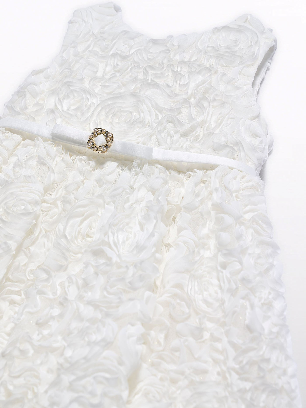 Vestido volumoso Nata (Creme / Pérola)  para Menina - Abel & Lula