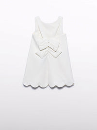 Vestido crepe flores 3d Nata (Creme / Pérola)  para Menina - Abel & Lula