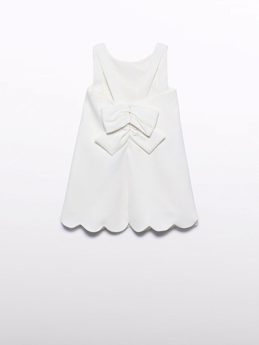 Vestido crepe flores 3d Nata (Creme / Pérola)  para Menina - Abel & Lula
