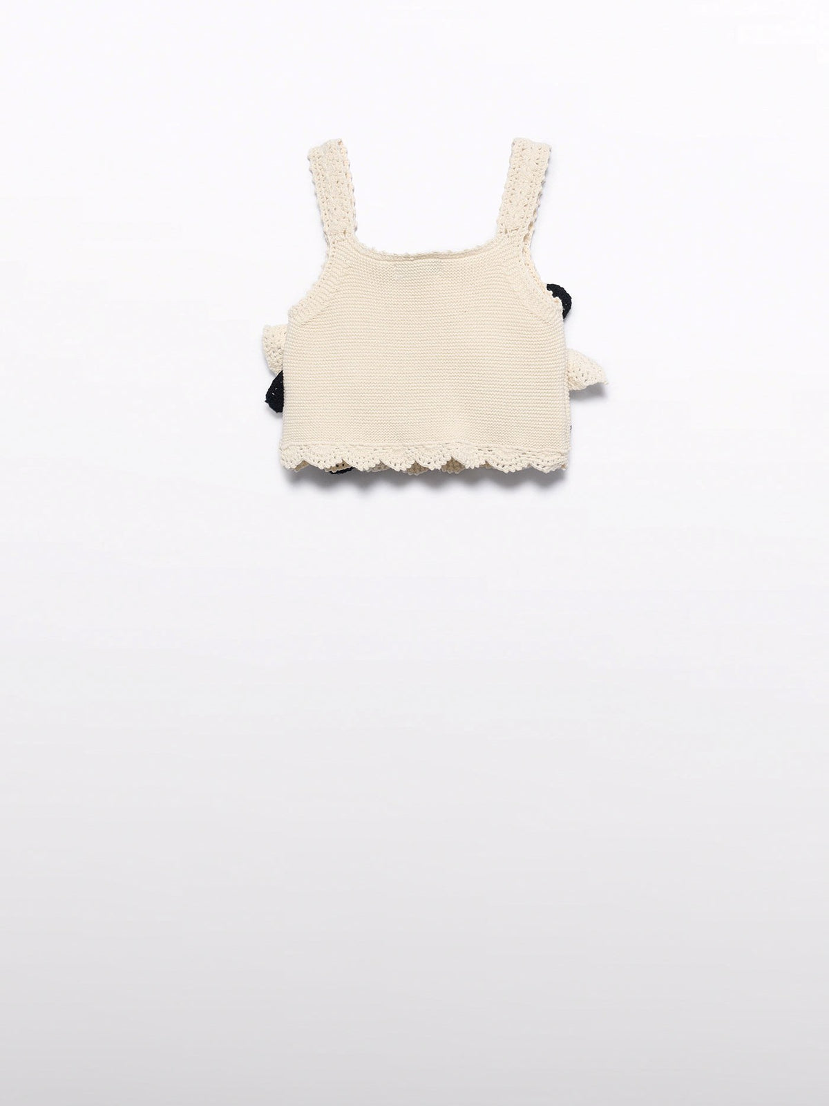 Top crochet flores Creme (Creme / Pérola)  para Menina - Abel & Lula