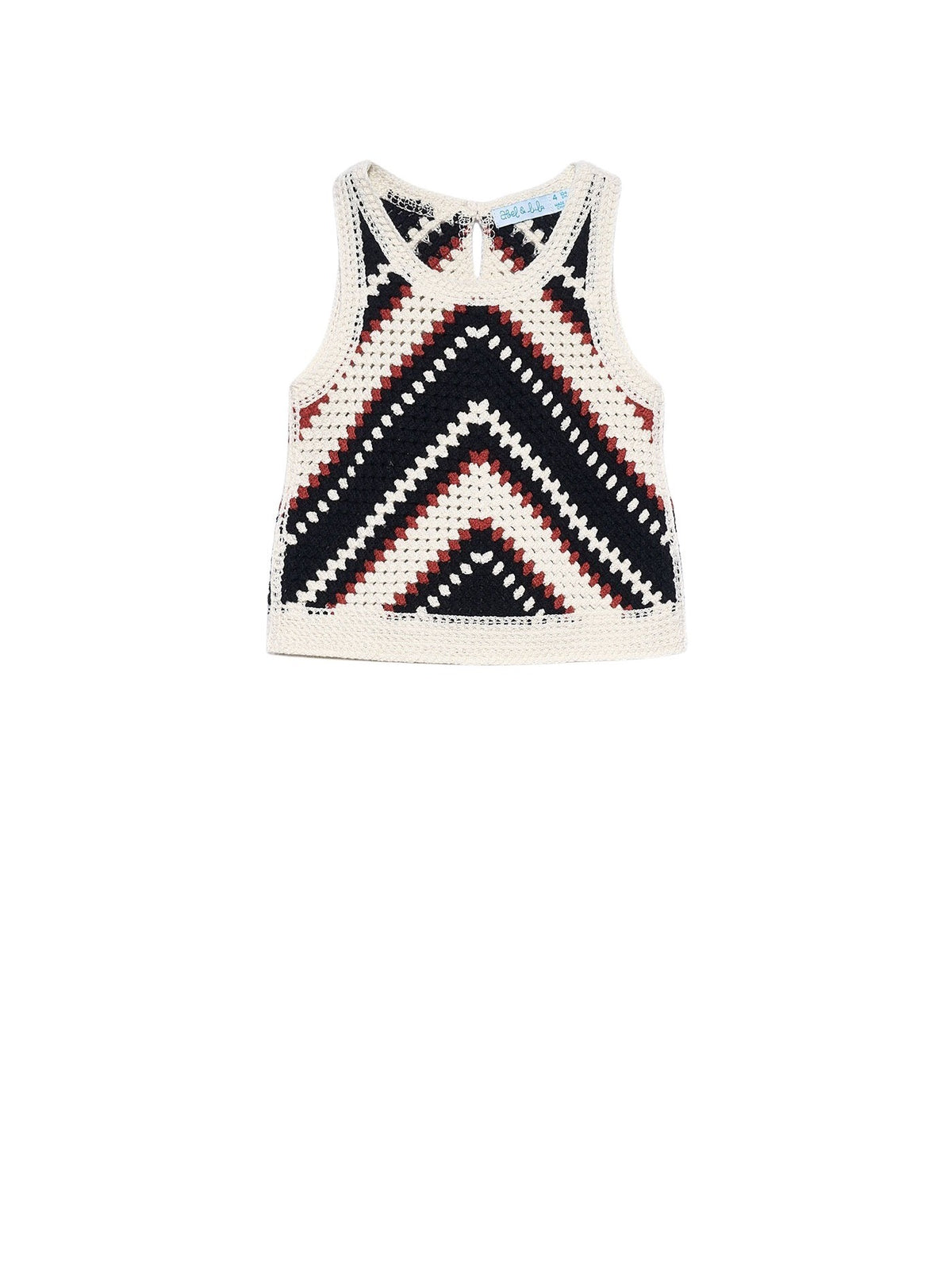 Top crochê Creme-pret (Preto)  para Menina - Abel & Lula
