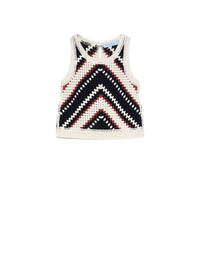 Top crochê Creme-pret (Preto)  para Menina - Abel & Lula