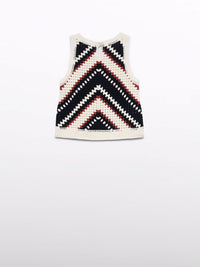 Top crochê Creme-pret (Preto)  para Menina - Abel & Lula