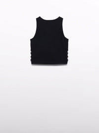 Top flor crochet Preto (Preto)  para Menina - Abel & Lula