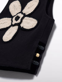 Top flor crochet Preto (Preto)  para Menina - Abel & Lula