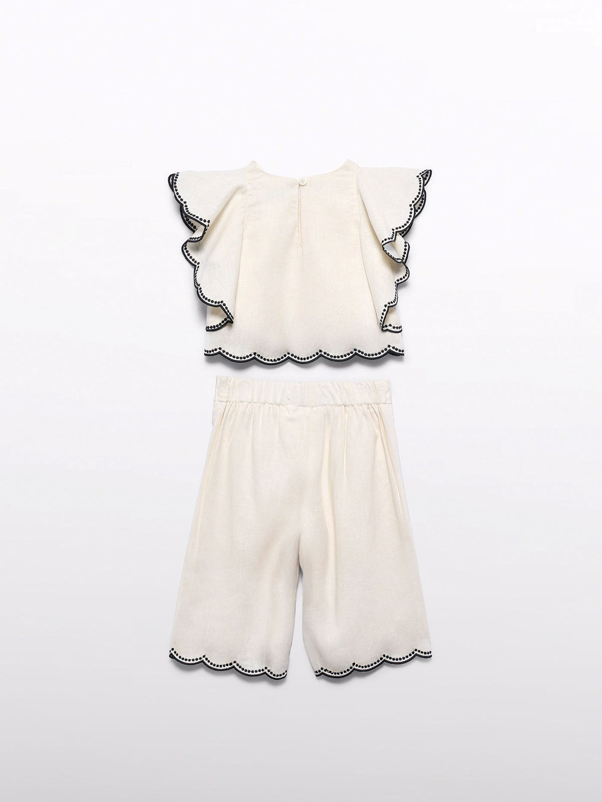 Conj. calça culotte bordado Creme (Creme / Pérola)  para Bebé Menina - Abel & Lula