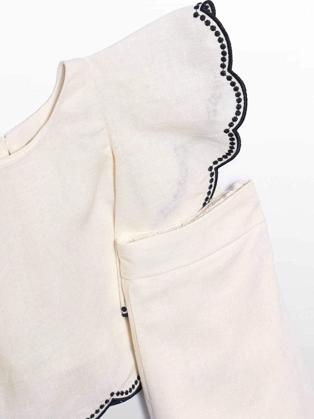 Conj. calça culotte bordado Creme (Creme / Pérola)  para Bebé Menina - Abel & Lula