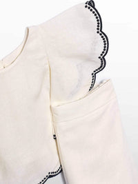 Conj. calça culotte bordado Creme (Creme / Pérola)  para Bebé Menina - Abel & Lula