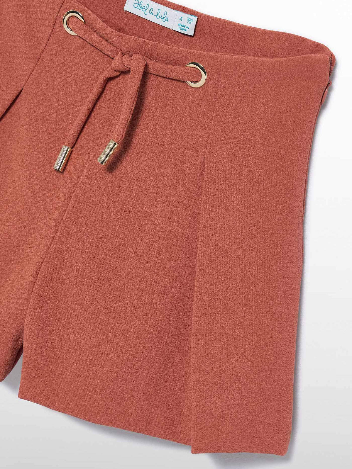 Bermuda crepe Telha (Tijolo)  para Menina - Abel & Lula