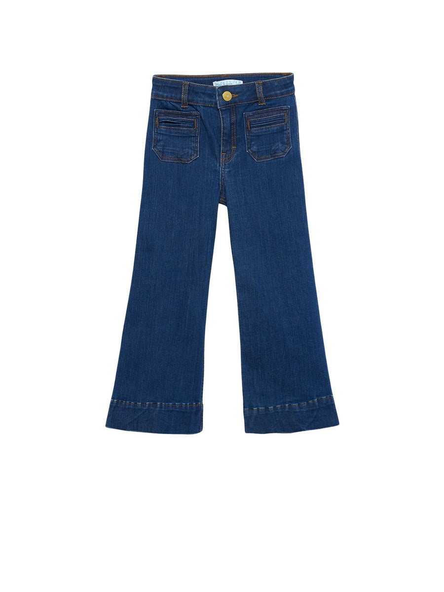 Calça denim bootcut Azul escur (Marinho)  para Menina - Abel & Lula