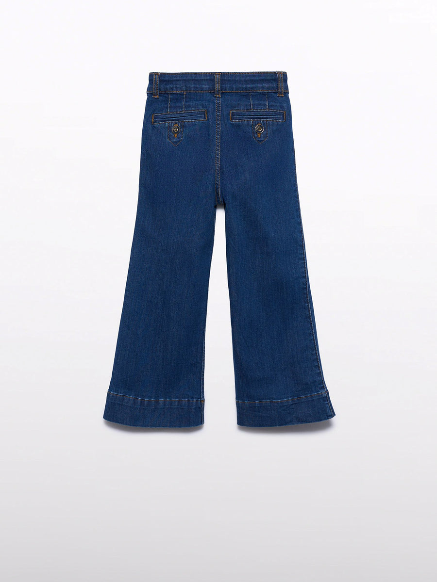 Calça denim bootcut Azul escur (Marinho)  para Menina - Abel & Lula