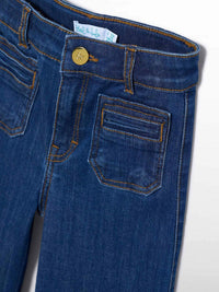 Calça denim bootcut Azul escur (Marinho)  para Menina - Abel & Lula