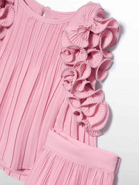 Conj. calça plissado Rosa (Rosa)  para Menina - Abel & Lula