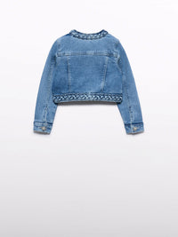 Jaqueta denim pérolas Bleached (Ganga c/ Lavagem)  para Menina - Abel & Lula