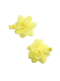 Set ganchos cabelo flor tule Amarelo (Amarelo)  para Menina - Abel & Lula