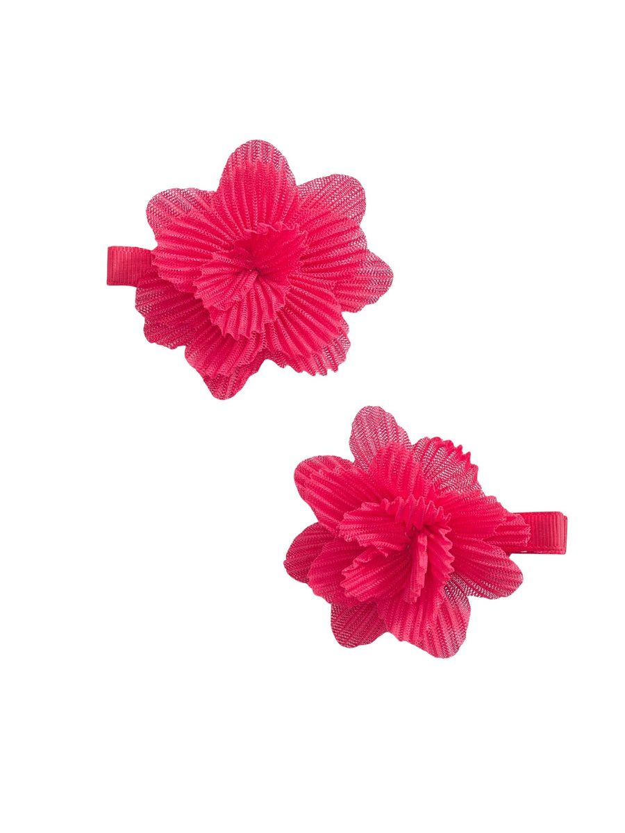 Set ganchos cabelo flor tule Fúcsia (Fúcsia)  para Menina - Abel & Lula