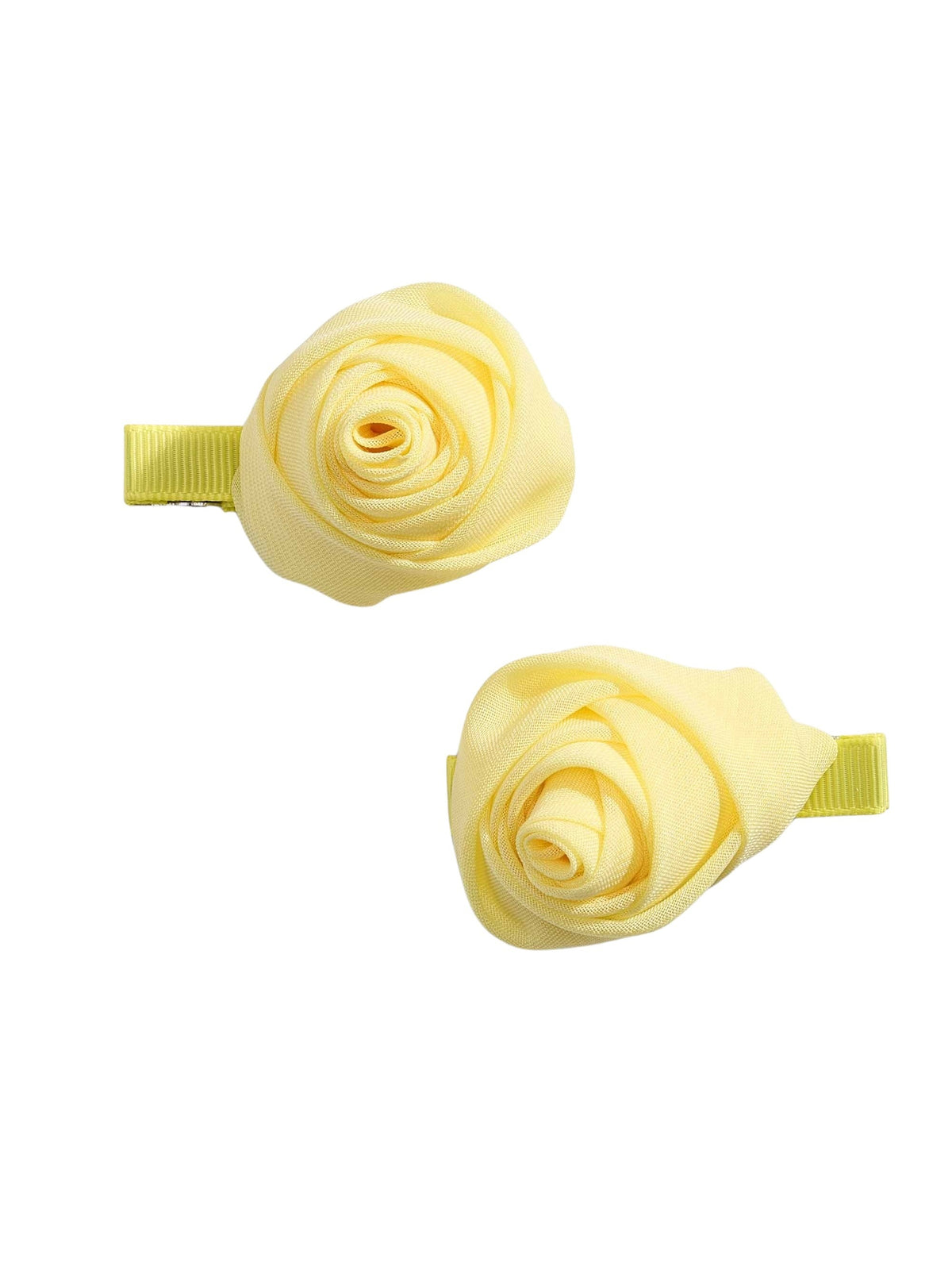 Set ganchos cabelo flor gasa Amarelo (Amarelo)  para Menina - Abel & Lula