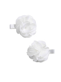 Set ganchos cabelo flor gasa Nata (Branco)  para Menina - Abel & Lula