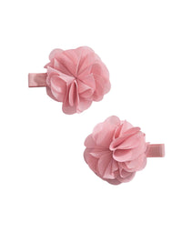Set ganchos cabelo flor gasa Rosa (Rosa)  para Menina - Abel & Lula