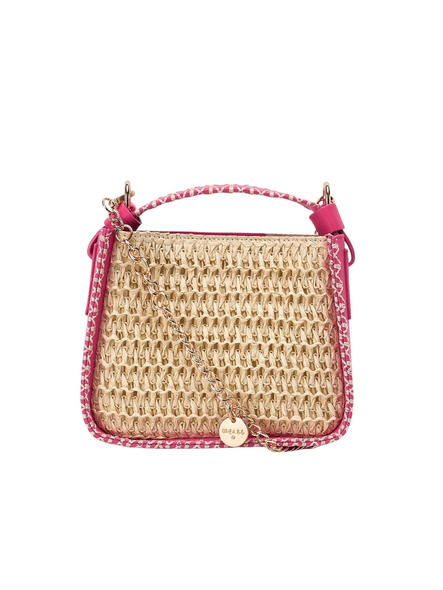 Bolsa de palha c/ ponto conch Fúcsia (Fúcsia)  para Menina - Abel & Lula