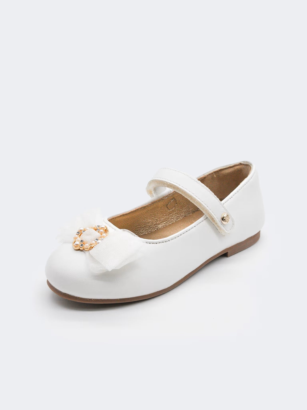 Sabrinas laçada tule Nata (Creme / Pérola)  para Menina - Abel & Lula
