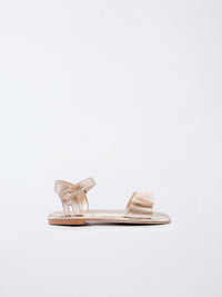 Sandália laçada tule Champanhe (Dourado)  para Menina - Abel & Lula