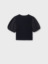 T´shirt canale combinada Preto (Preto)  para Menina - Mayoral