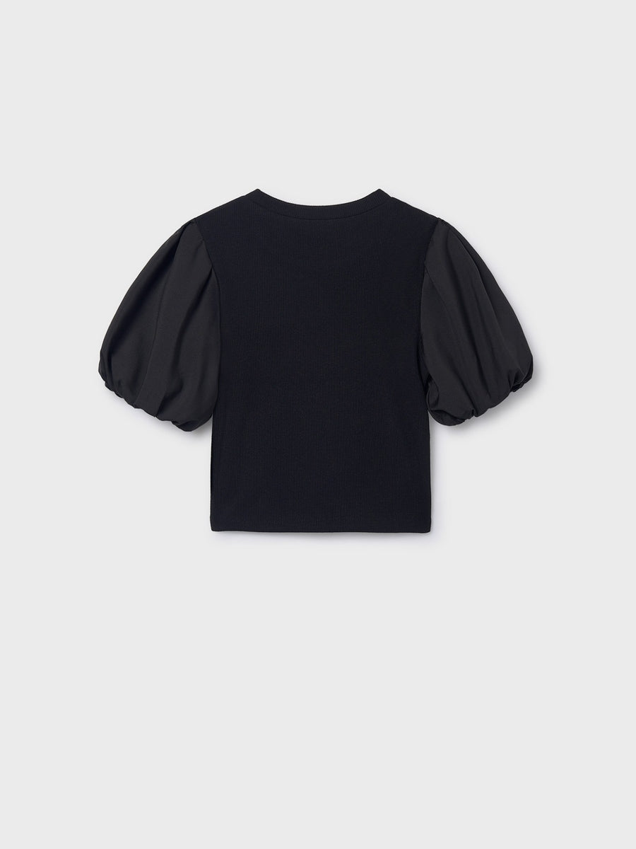 T´shirt canale combinada Preto (Preto)  para Menina - Mayoral