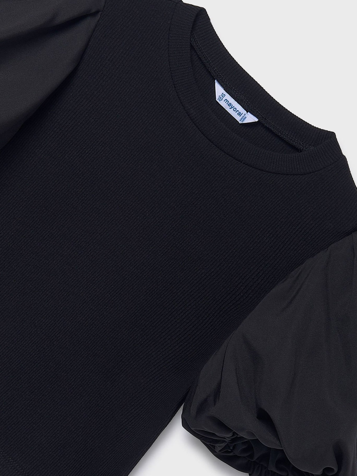 T´shirt canale combinada Preto (Preto)  para Menina - Mayoral