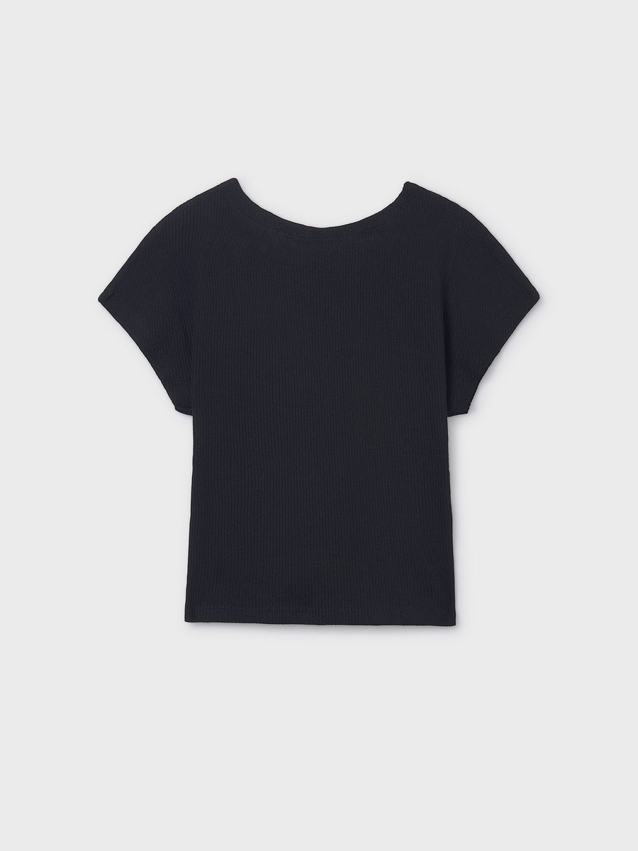 T´shirt canale Preto (Preto)  para Menina - Mayoral
