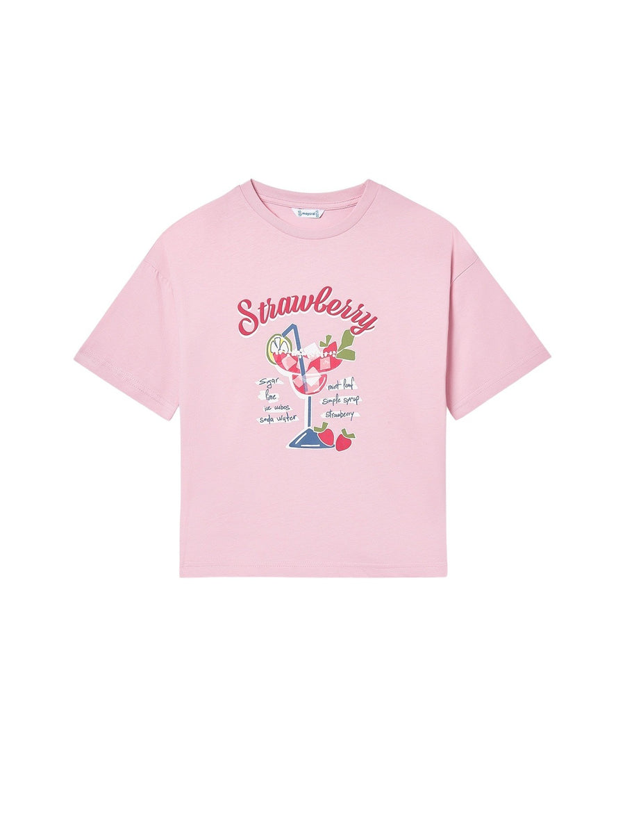 Camiseta m/cta gráfica Rubor (Rosa)  para Menina - Mayoral