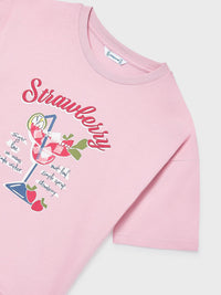 Camiseta m/cta gráfica Rubor (Rosa)  para Menina - Mayoral