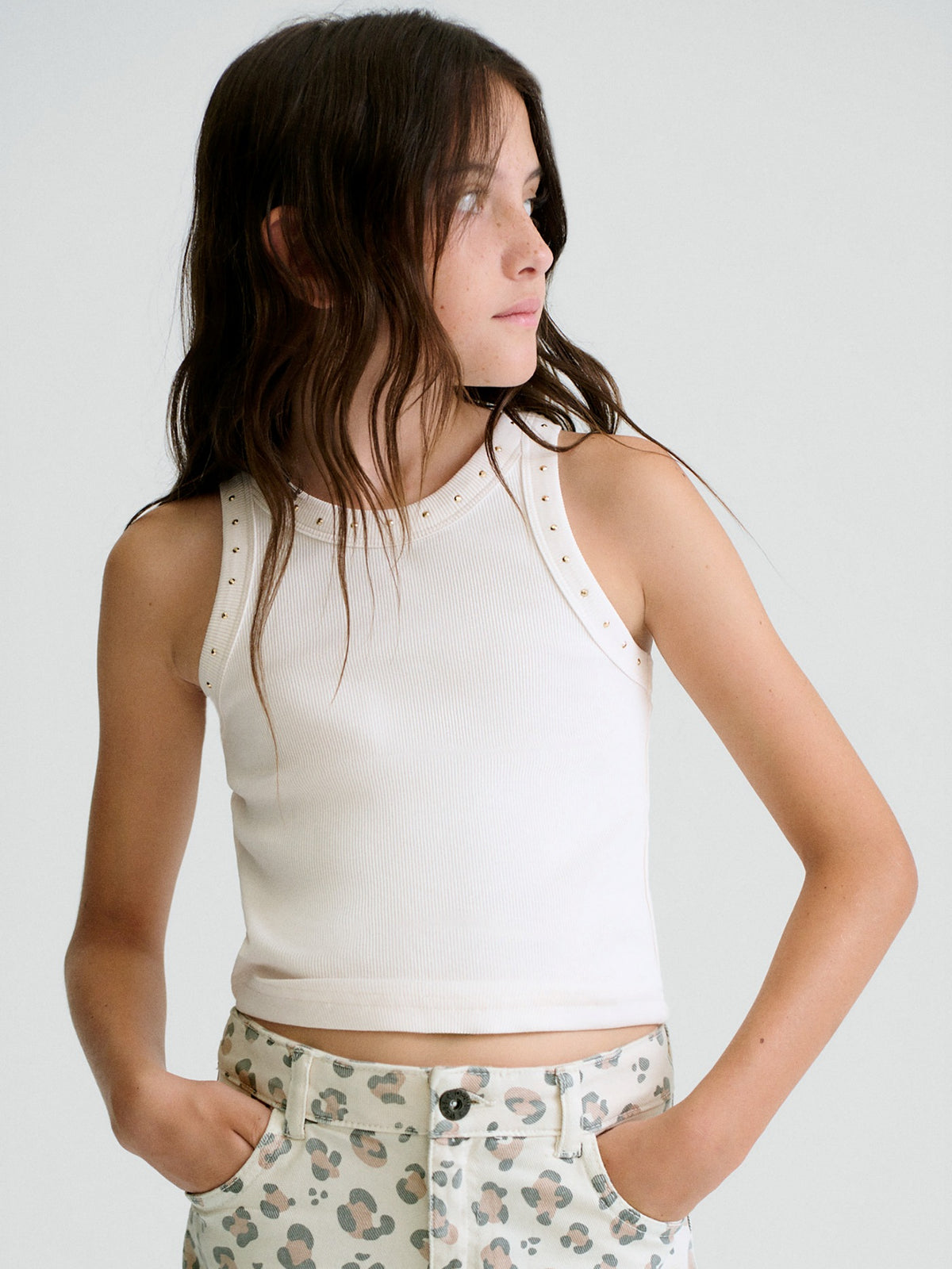 Camiseta caviada Osso (Creme / Pérola)  para Menina - Mayoral
