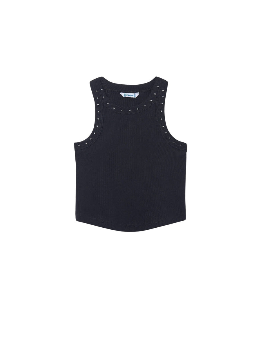 Camiseta caviada Preto (Preto)  para Menina - Mayoral