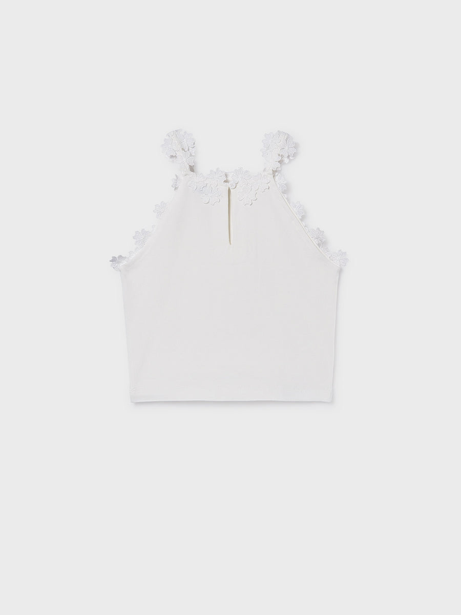 Top tira guipur Branco (Branco)  para Menina - Mayoral