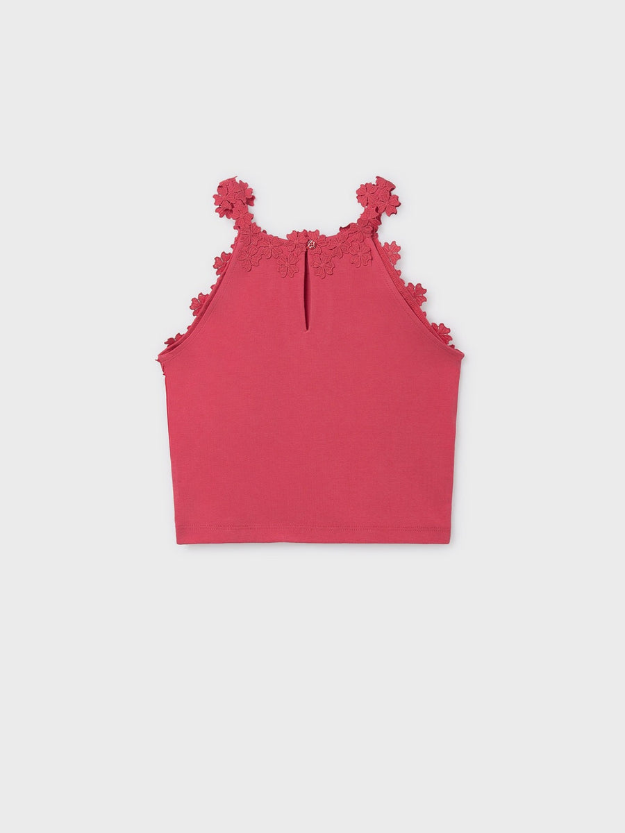 Top tira guipur Coral (Tijolo)  para Menina - Mayoral