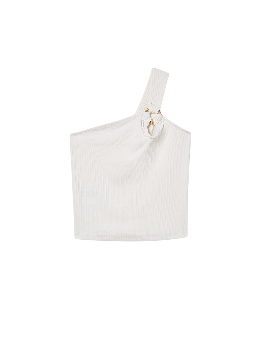 Camiseta caviada Crú (Creme / Pérola)  para Menina - Mayoral