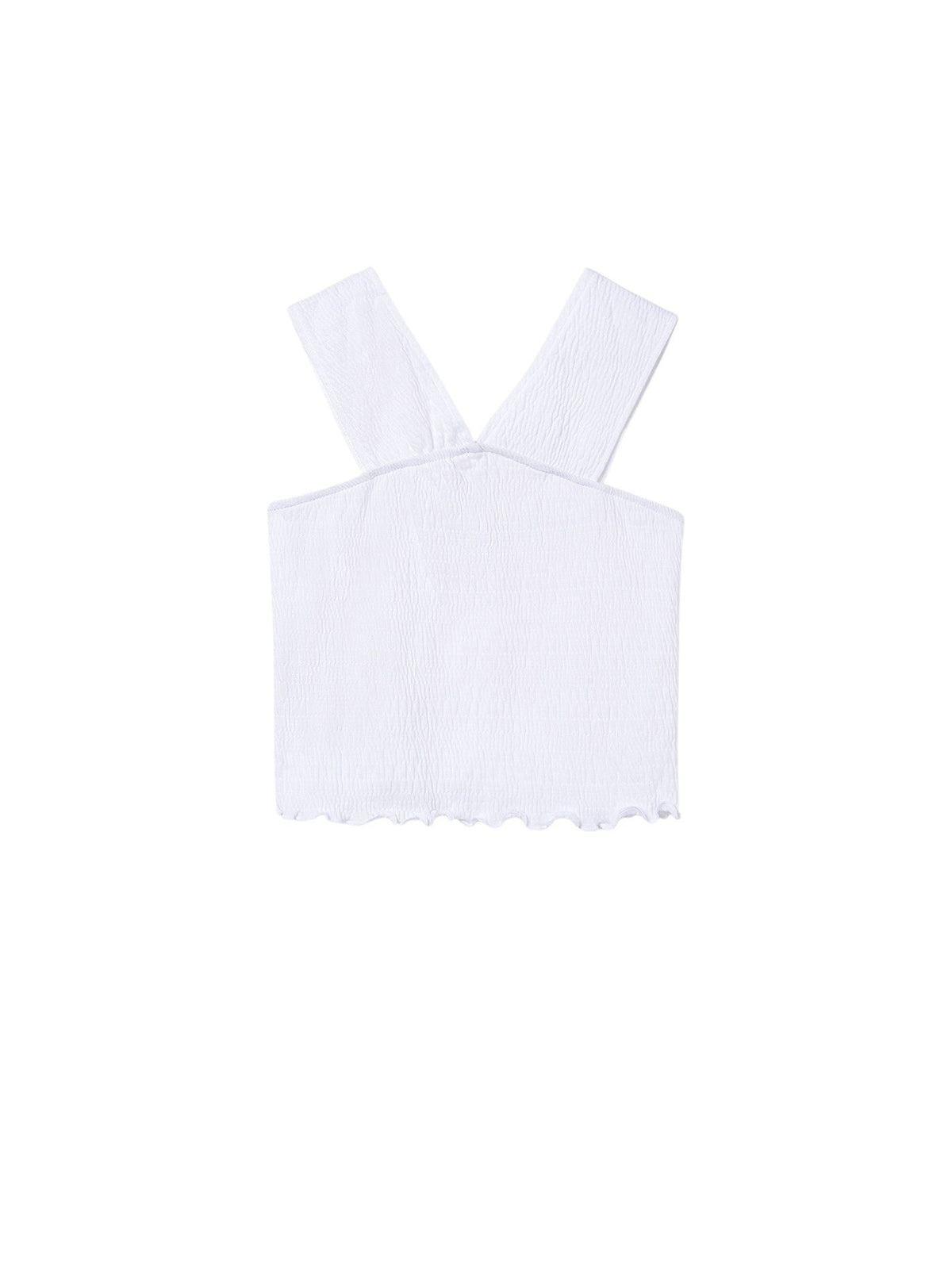 Top alças franzida Branco (Branco)  para Menina - Mayoral