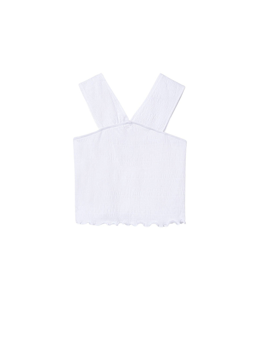 Top alças franzida Branco (Branco)  para Menina - Mayoral