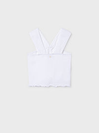 Top alças franzida Branco (Branco)  para Menina - Mayoral