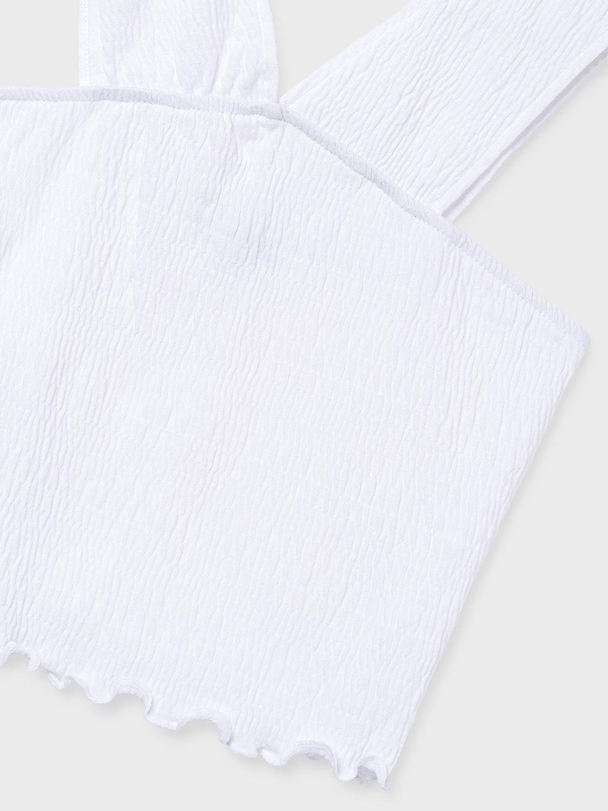 Top alças franzida Branco (Branco)  para Menina - Mayoral