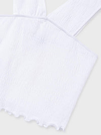 Top alças franzida Branco (Branco)  para Menina - Mayoral