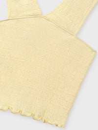 Top alças franzida Baunilha (Amarelo Pálido)  para Menina - Mayoral