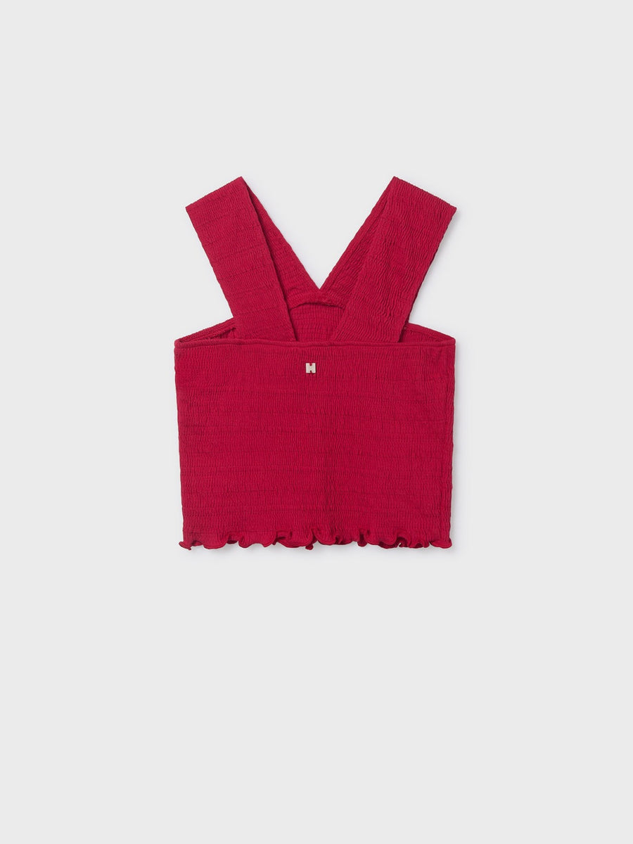 Top alças franzida Cereja (Vermelho)  para Menina - Mayoral