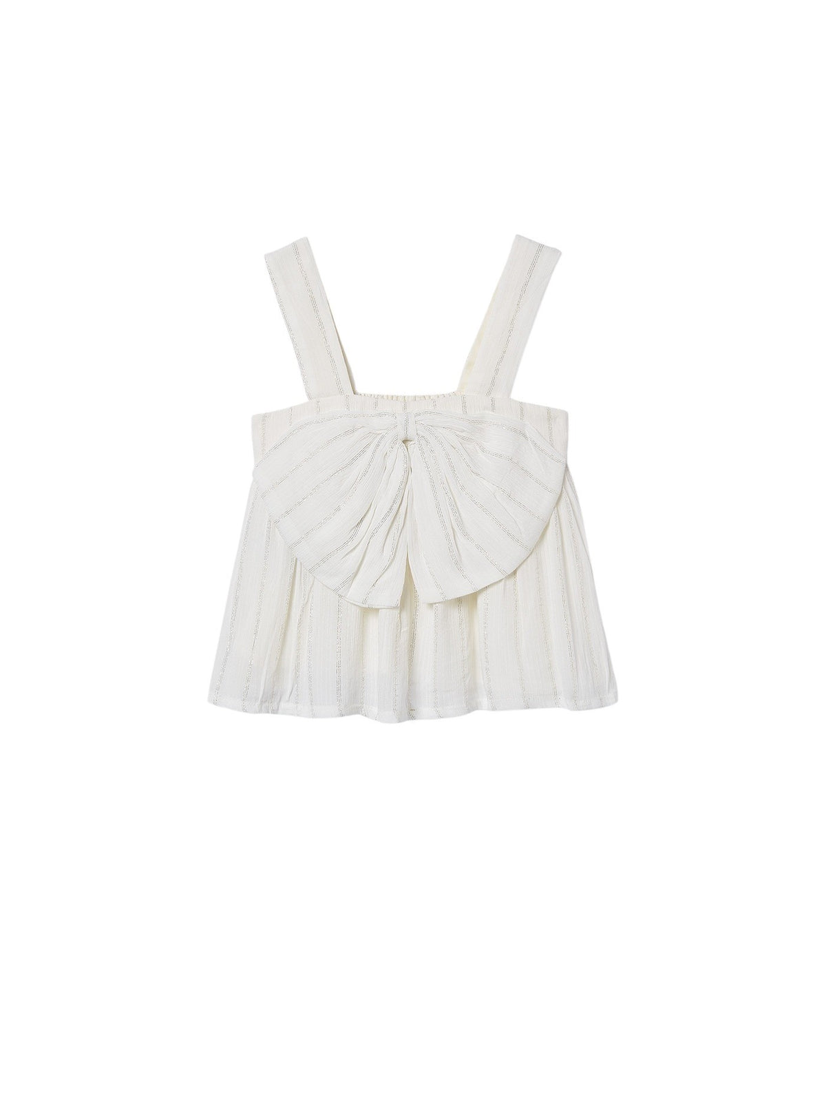 Top c/ laço de lurex Crú (Creme / Pérola)  para Menina - Mayoral
