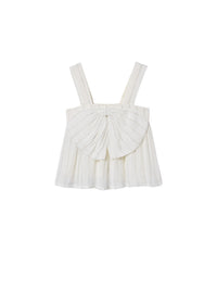 Top c/ laço de lurex Crú (Creme / Pérola)  para Menina - Mayoral